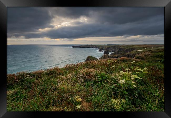 bedruthan steps        Framed Print by chris smith