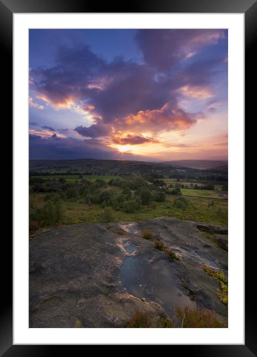 Norland moor sunset  Framed Mounted Print by chris smith