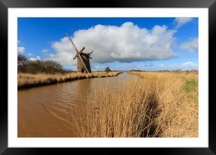 Brograve mill windpump   Framed Mounted Print by chris smith