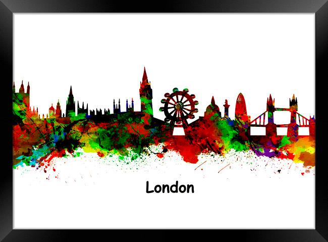 London Watercolor skyline  Framed Print by chris smith