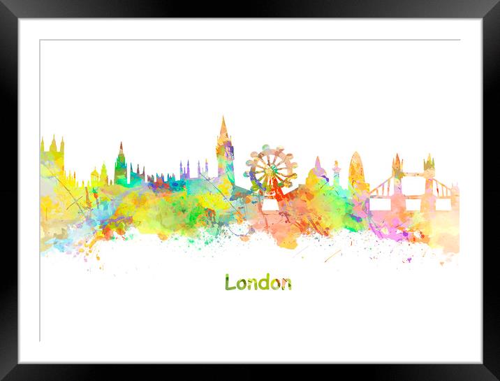 London Watercolor  skyline   Framed Mounted Print by chris smith