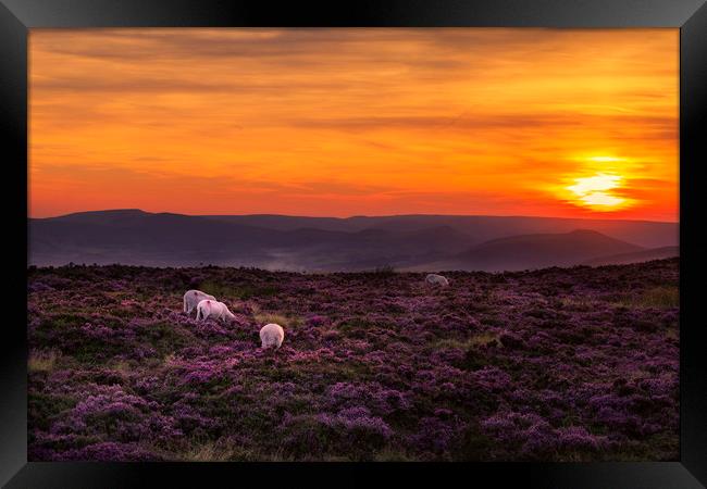 Peak district sunset  Framed Print by chris smith