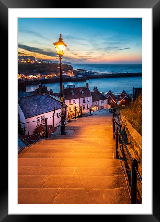 199 steps whitby  Framed Mounted Print by chris smith