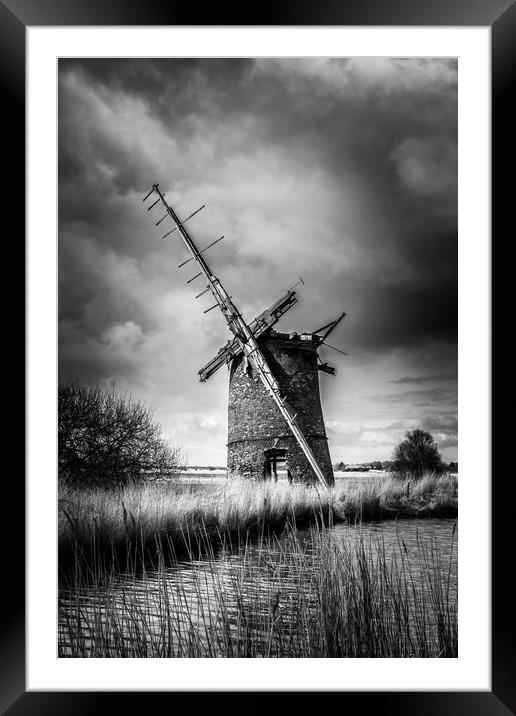 Brograve mill windpump   Framed Mounted Print by chris smith