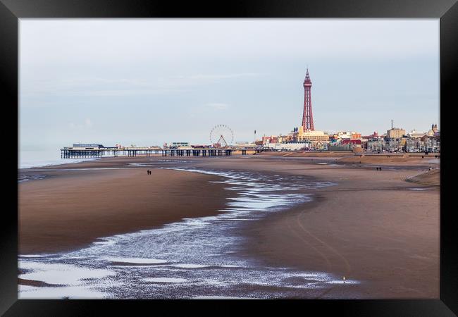 Blackpool on beach Framed Print by chris smith