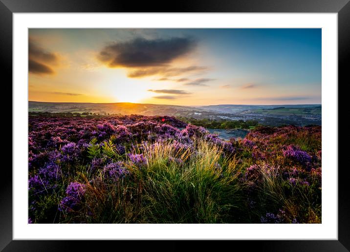 Yorkshire at sunset  Framed Mounted Print by chris smith
