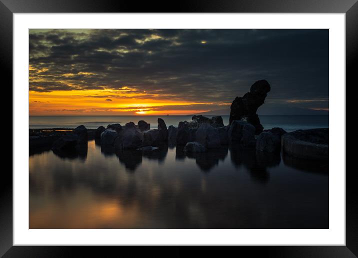 Tenerife sunset  Framed Mounted Print by chris smith
