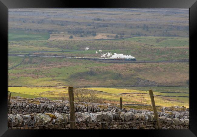 Steam trains in the yorkshire dales Framed Print by chris smith