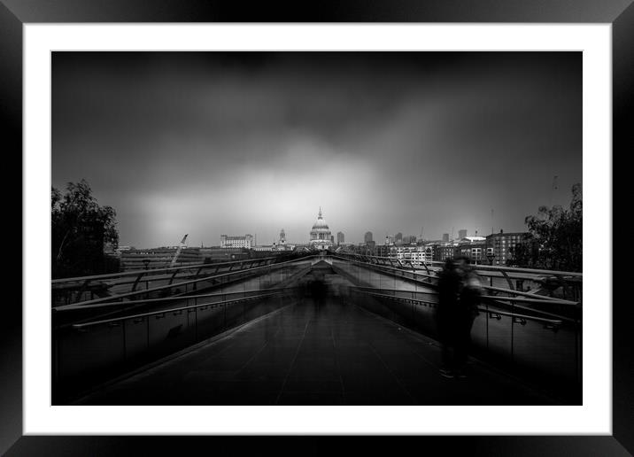  Millennium bridge and st Paul's Framed Mounted Print by chris smith