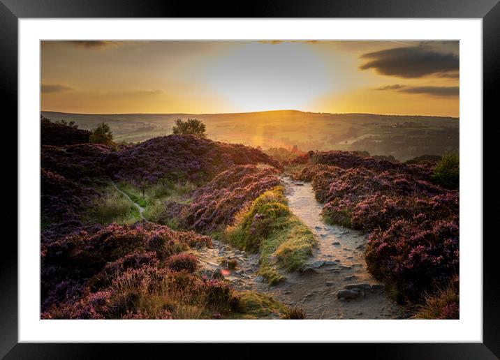 Yorkshire Landscape sunset Framed Mounted Print by chris smith