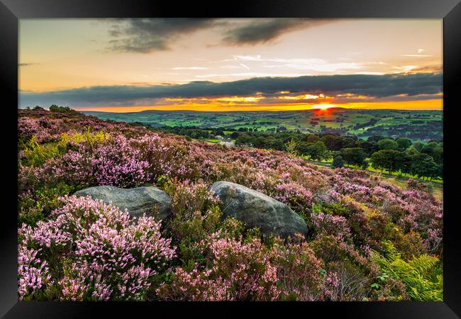 Yorkshire Landscape sunset Framed Print by chris smith