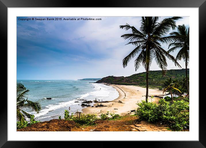 Landscape of Vagator Beach, Goa Framed Mounted Print by Swapan Banik