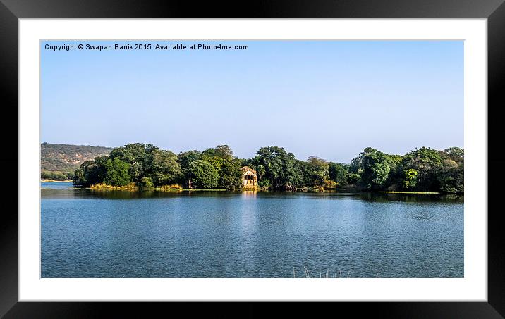 Landscape of Raj Baug Lake, Ranthambore Framed Mounted Print by Swapan Banik