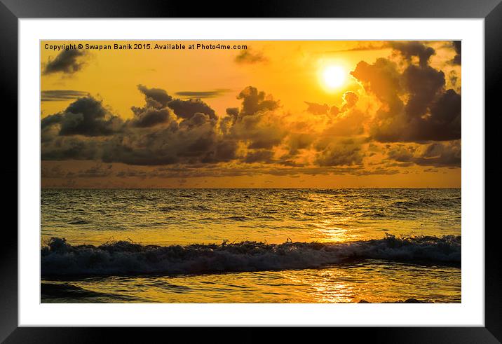 Sunset at Vagator Beach, Goa Framed Mounted Print by Swapan Banik