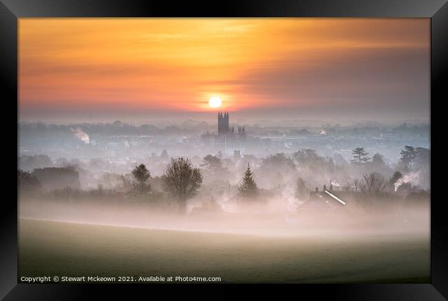 Canterbury in the Mist Framed Print by Stewart Mckeown