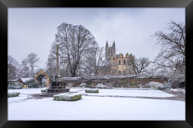 Canterbury Cathedral in the Snow Framed Print by Stewart Mckeown