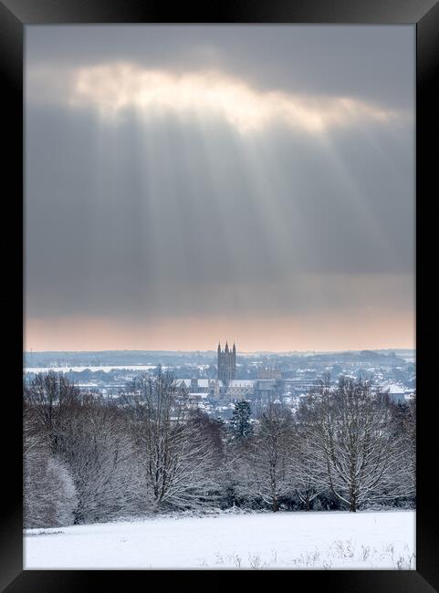 Sun Rays over the Cathedral Framed Print by Stewart Mckeown