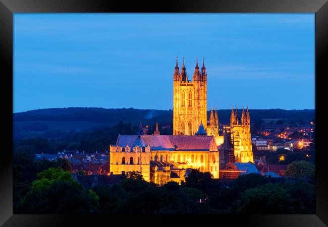 Canterbury Cathedral at dusk Framed Print by Stewart Mckeown