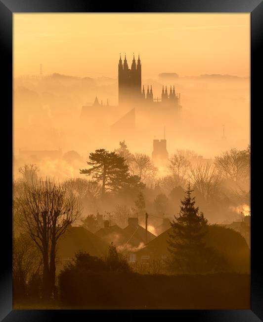 Canterbury in the Fog Framed Print by Stewart Mckeown
