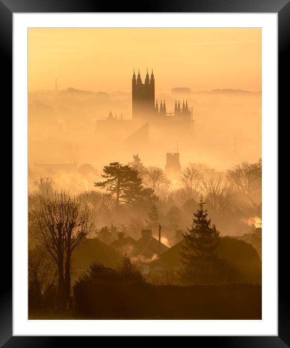 Canterbury in the Fog Framed Mounted Print by Stewart Mckeown