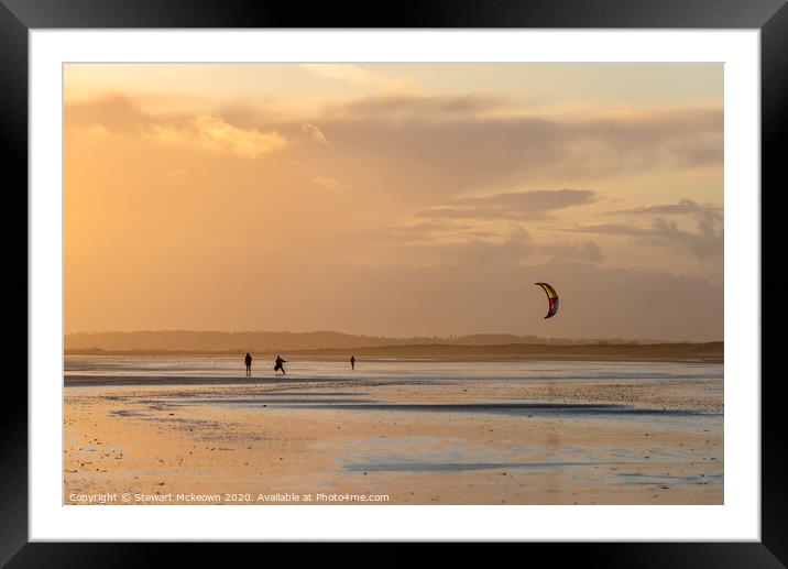 Kites on Camber Sands Framed Mounted Print by Stewart Mckeown