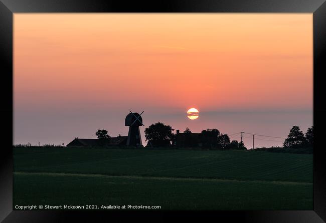 Windmill Sunrise Framed Print by Stewart Mckeown