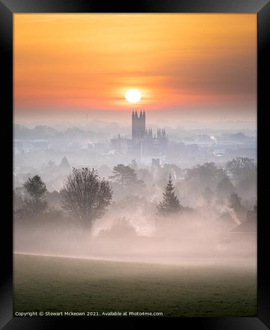 Canterbury Cathedral in the Mist Framed Print by Stewart Mckeown