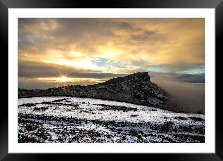  "Misty Sunrise" (Hen Cloud) Roaches Framed Mounted Print by Mark Ollier