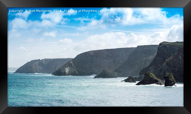 Cornish cliffs Framed Print by MATT MENHENETT