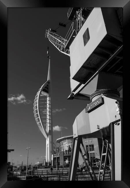 Dock Crane & Spinnaker Tower. Portsmouth Harbour,Hampshire Engla Framed Print by Philip Enticknap