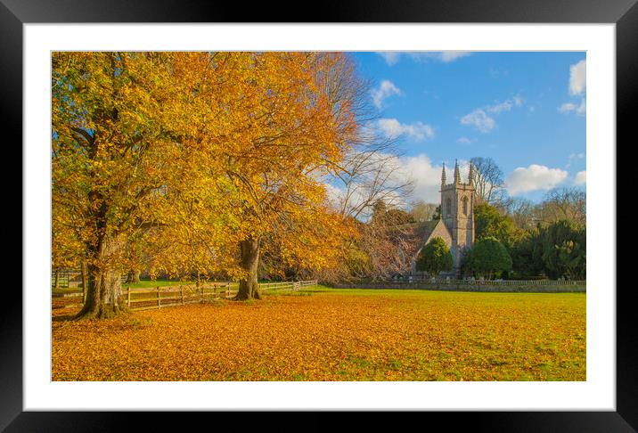 St Nicholas Church ,Chawton near Alton Hampshire. Autumn  Framed Mounted Print by Philip Enticknap