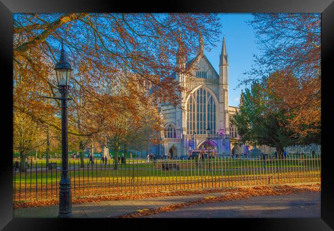 Winchester Cathedral in Autumn,Hampshire ,England. Framed Print by Philip Enticknap