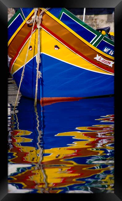 Traditional Fishing Boat, " Luzzuis " Malta. Framed Print by Philip Enticknap