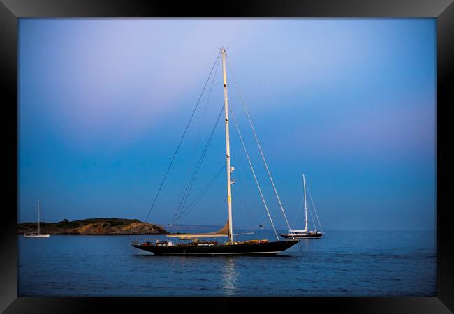 Yacht at Dusk Framed Print by Philip Enticknap