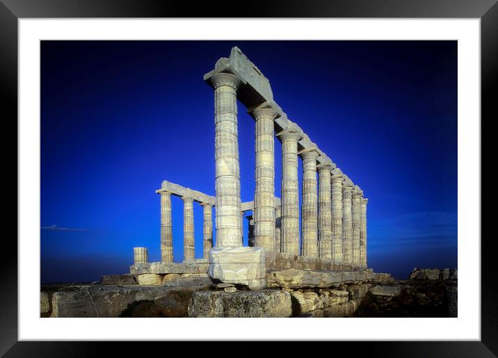 Posidons Temple, Cape Sounion,Attica ,Greece Framed Mounted Print by Philip Enticknap