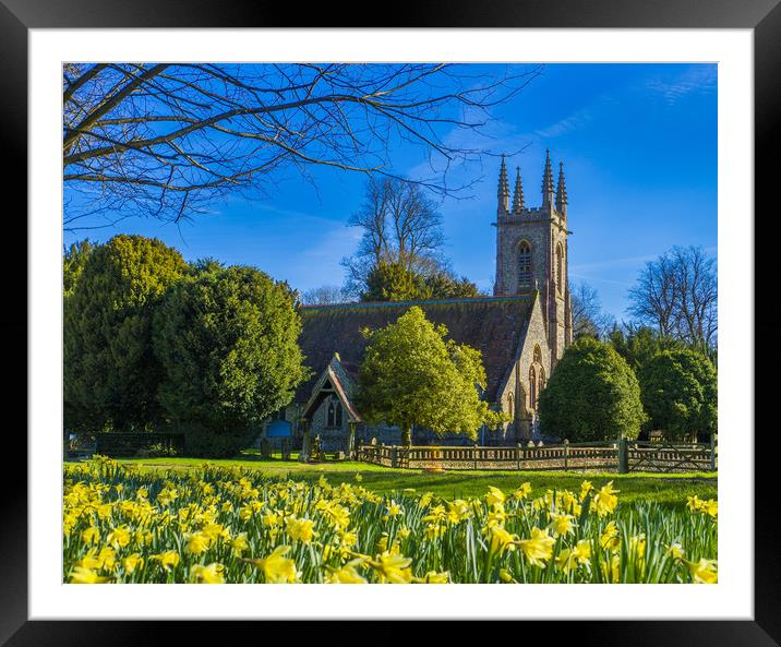 Springtime St Nicholas Church ,Chawton,Hampshire,E Framed Mounted Print by Philip Enticknap