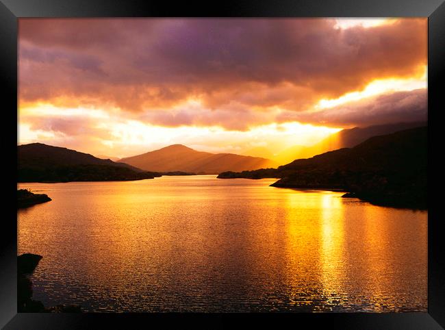 Sunset over Killarney Lake ,County Kerry Ireland  Framed Print by Philip Enticknap