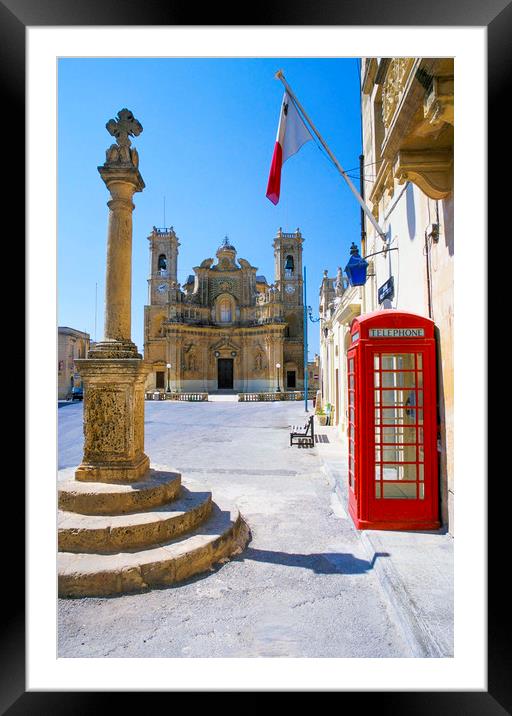 Village Square , Gharb GOZO - Maltese Islands  Framed Mounted Print by Philip Enticknap