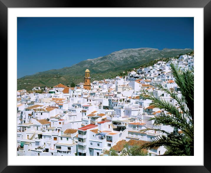 THE WHITE VILLAGE OF COMPETA ANDALUCIA SPAIN  Framed Mounted Print by Philip Enticknap