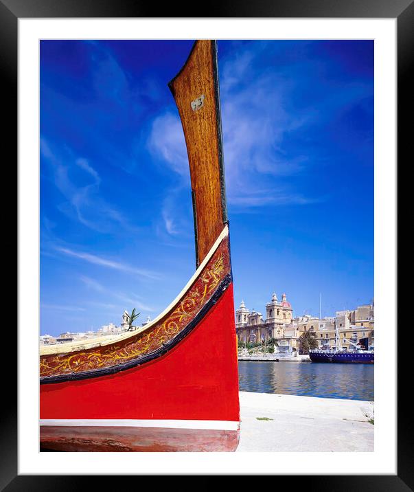 MALTA traditional water taxi. Framed Mounted Print by Philip Enticknap