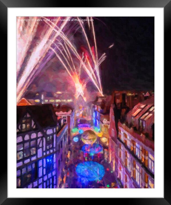 A colourful London night Framed Mounted Print by Zahra Majid