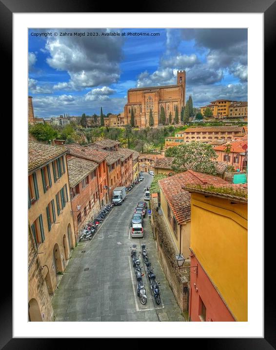 views from Sienna Italy Framed Mounted Print by Zahra Majid