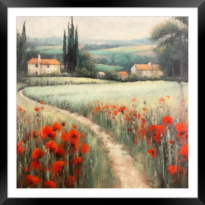 Poppy Fields A Framed Mounted Print by Zahra Majid