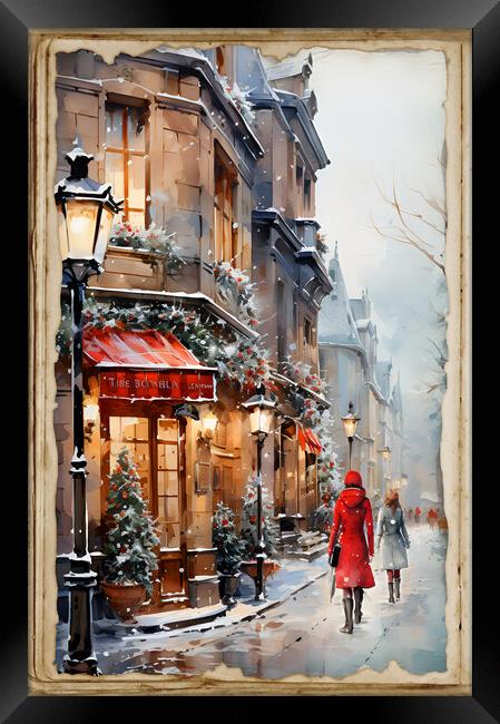 Window shopping in winter holidays Framed Print by Zahra Majid