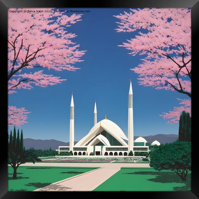 Faisal Masjid Islamabad Pakistan Framed Print by Zahra Majid