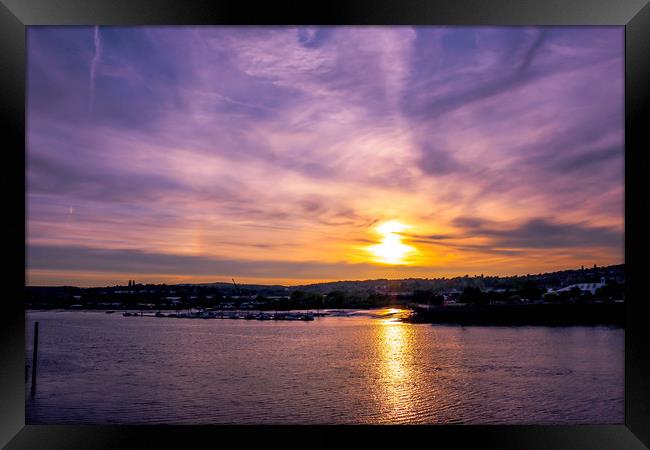 A July Sunstreak, the reflection of which is a wit Framed Print by Zahra Majid