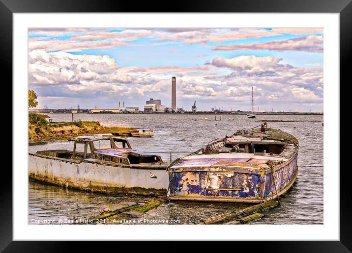 Abandoned Boats in Medway Framed Mounted Print by Zahra Majid