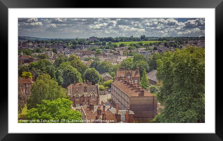 View of Rochester from the Castle Framed Mounted Print by Zahra Majid