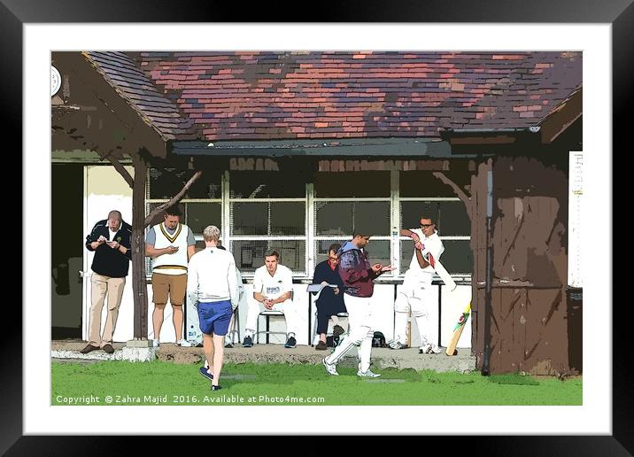 Club Cricket England Framed Mounted Print by Zahra Majid