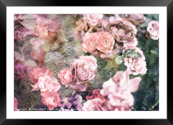 Smudge Floral Collage Framed Mounted Print by Zahra Majid